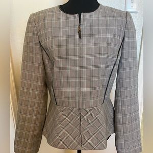 Tahari plaid peplum blazer/jacket 8